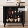 thumbnail image 4 of CBJCBJ 31.4"Mid Century Modern Sideboard Buffet Cabinet ,  Storage Cabinet with Adjustable Shelves, Accent Cabinet for Entryway, Dining Room, Black, 4 of 7