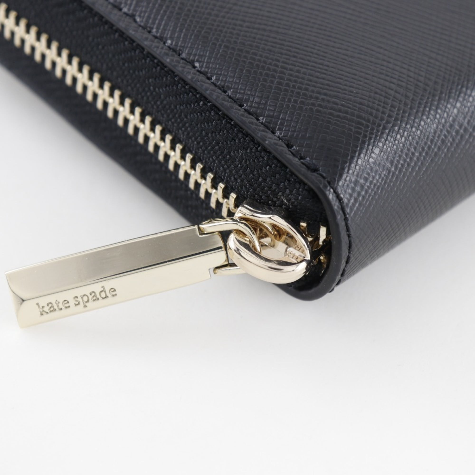 Pre-Owned Kate Spade Spencer Round Long Wallet PWR00281 Leather Black Zip Around... (Good)