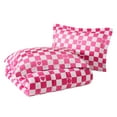 thumbnail image 5 of Checkerboard Hearts Hot Pink 2-Piece Ultra Soft Microfiber Comforter Set - Twin, 5 of 7