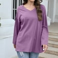 thumbnail image 6 of Maean Women Cotton Long Sleeve Shirts Basic Casual Tee Loose Fall Solid Color Soft Comfy Tops for Womens, 6 of 7
