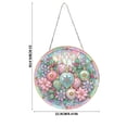 thumbnail image 3 of Flower Hanging Diamond Art Kits for Adults, 2D Pearl Diamond Art Suncatcher, 9.41inch Acrylic DIY Art Pendant with Hanging Chain for Window, Wreath, Xmas Party Display, 3 of 6