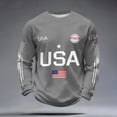 thumbnail image 2 of Men's Patriotic Waffle Long Sleeve Tee USA 250th Anniversary Shirt 250th Anniversary USA Shirt American Flag Casual Shirt, 2 of 5