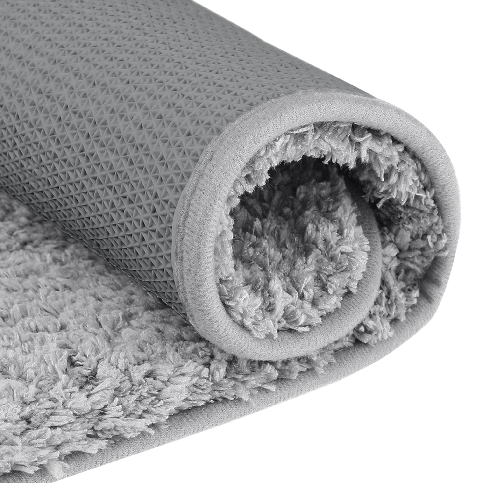 Unique Bargains 2 Pcs Non-Slip Soft Quick Dry Bath Rugs Grey/Light Green 16" x 24"