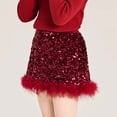thumbnail image 5 of Velvet Trim Girls Skirt Hemline Casual Party Wear A Line Tutu For Toddler Kids, 5 of 6