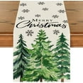 thumbnail image 3 of Christmas Table Runner, Floral Snowflakes Berry Farmhouse Kitchen Dining Table Decor, Christmas Holiday Home Decoration Indoor Outdoor Party Supply 13 x 72 Inches, 3 of 9