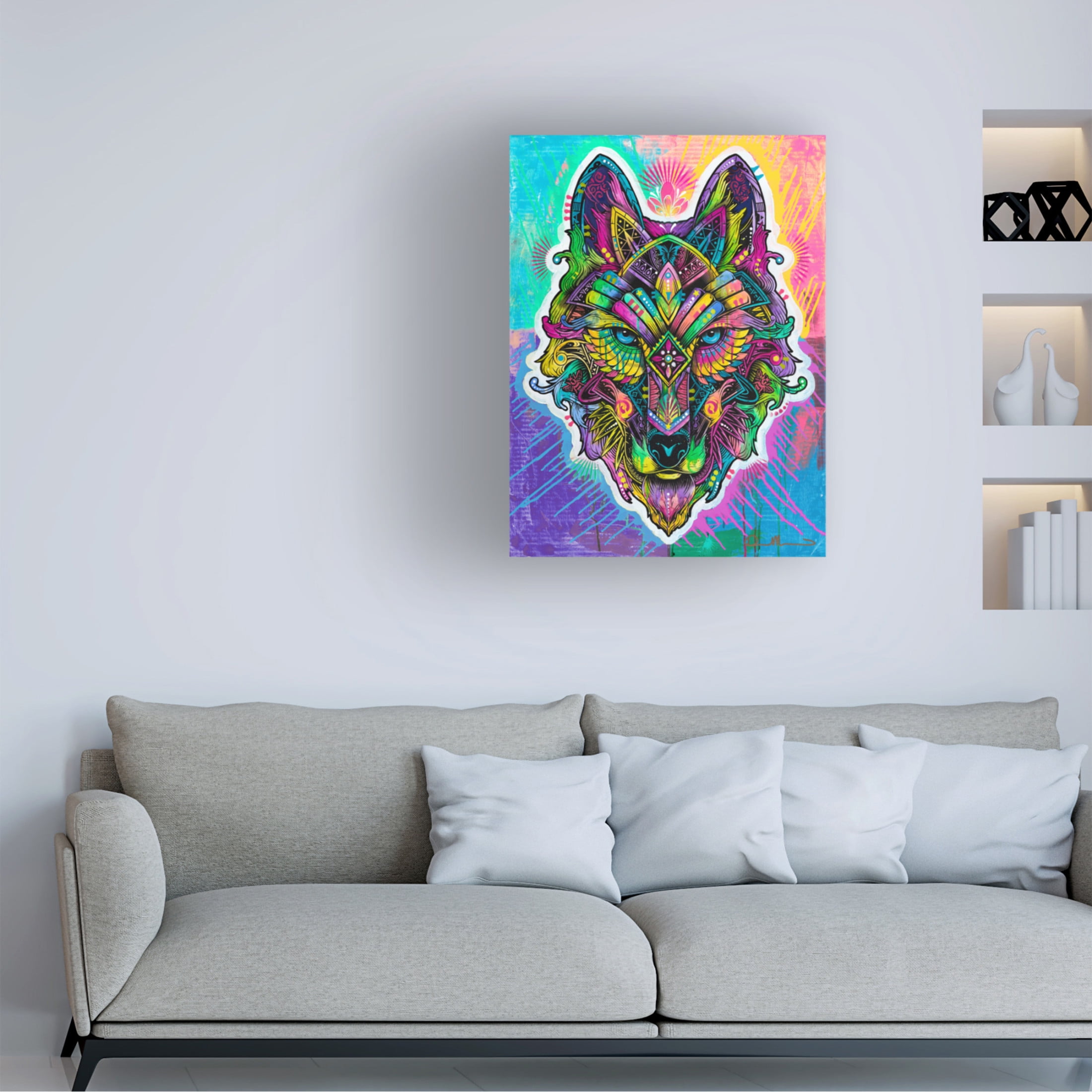 Canvas Wall Art - Dean Russo 'Wolf Shaman' Wall Art for Living Room, Bedroom, or Office Décor by Trademark Fine Art - 24 x 32 Inches