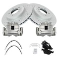 thumbnail image 2 of TRQ Front Brake Pad and Rotor Set Semi Metallic Drilled Slotted Coated Rotors Calipers Fits 2001-2006 BMW 330Ci 2001-2005 330i 2007-2008 Z4, 2 of 5