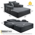 thumbnail image 3 of CARZZI LIFE Chaise Lounge Sofa Chair Indoor, Oversized Corduroy Upholstered Boneless Sofa Bed, Deep Seat Sleeper Couch Reading Chair for Living Room, No Assembly Required (Grey), 3 of 9