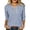 *Blue, variant on VBVC Women's Vertical Striped Henley Blouse , Casual 3/4 Sleeve Tunic Tops For Women , Ladies' Button V Neck Work Shirts with Pockets, Black , S-2XL