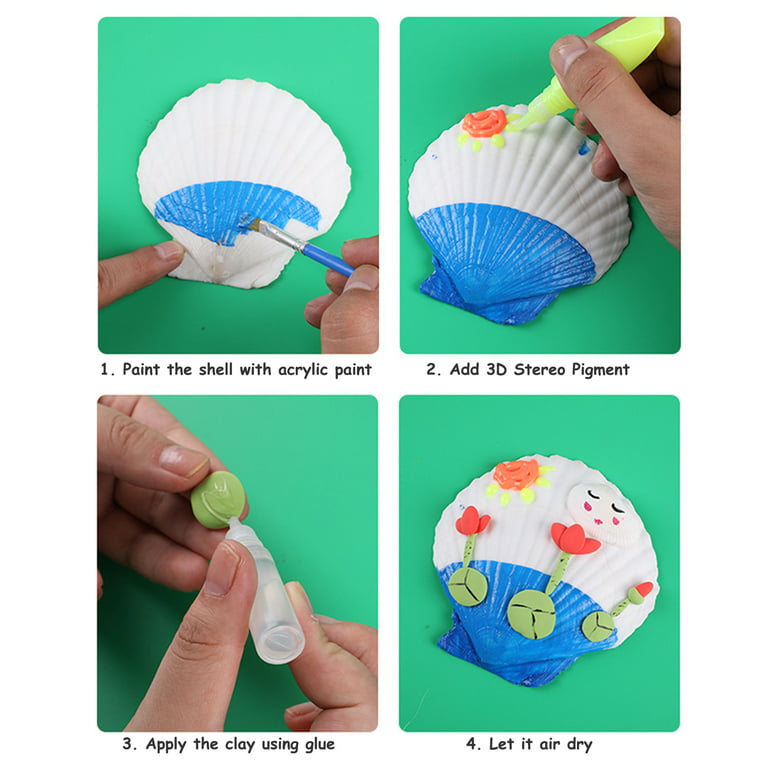  Kids Sea Shell Painting Kit - Arts & Crafts Gifts for