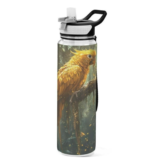 BZSMCE Sport Bottle Golden Feathered Majesty Outdoor sports Water Bottle Size: 10.4x3in