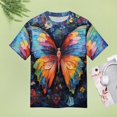 thumbnail image 5 of Colorful Butterfly T Shirts Basic T-Shirt Short Sleeve Ladies Tee Shirt Summer Graphic Clothing, 5 of 5