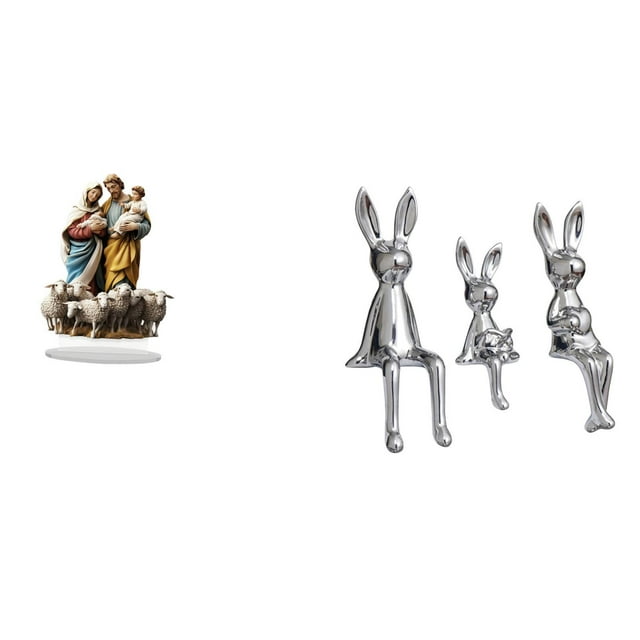 Letrero de mesa,Decoración de escritorio acrílica Rincón festivo Decoración del hogar,Decoración de fiesta Adorno de escritorio Chimenea,Escultura de figura,Estatua sentada Figura