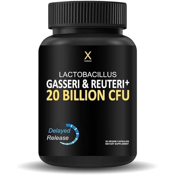 Humanx Lactobacillus Gasseri & Reuteri  20 Billion CFU Plus Organic Prebiotics and Punicaligans - Probiotic Supplement - USA Third Party Tested - Non-GMO - Performance Driven Delayed Release Capsules