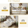 thumbnail image 5 of EastVita Twin Daybed with Trundle- Metal Bed with Charging Station and LED Lights- Sturdy Mattress Foundation for Living Room- Guest Room- Small Spaces- Easy Assembly- Gold, 5 of 7