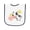 White and Navy, variant on Inktastic Fun Farm Animals Cow, Pig, Chick Baby Terry Cloth Bib