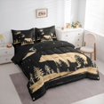 thumbnail image 3 of Homewish Wild Bear Silhouette 7-Piece Bedding Comforter Set,Jungle Wildlife King Bedding Sets,Brown BlackBed Sheets For Boys Kids,Breathable Home Decor Reversible, 3 of 8