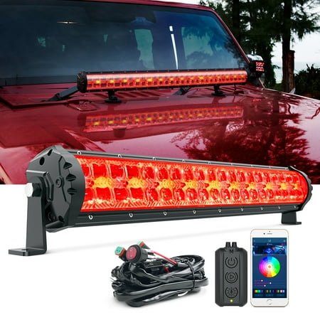 MICTUNING Magical M2 RGBW LED Light Bar - Dual Row 22 Inch Off Road Driving Light Combo Work Light with APP, Control Box, Wiring Harness, Side & Bottom Brackets