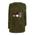 thumbnail image 5 of CFLVAEK Christmas Sweatshirts for Women Plus Size Fuzzy Sherpa Fleece Sweatshirt Round Neck Thermal Pullover Tops Cute Xmas Elf Graphic Loungewear with Pockets Army Green S, 5 of 5