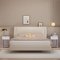 thumbnail image 7 of 26.77" Nightstand with Drawer & Open Shelf, Modern Cute Scalloped Edge Night Stand, Side Table for Bedroom Kids Room Girls Room, Light Purple, 7 of 7