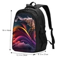 thumbnail image 5 of Disketp Colorful Abstract Wave Motion Travel Laptop Backpack, Laptops Backpack with USB Charging Port, Water Resistant Computer Bag Gift for Men & Women, 5 of 7