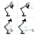 thumbnail image 2 of Metal Swing Arm Desk Lamps, Adjustable Table Lamp with Clamp, Architect Gooseneck Pixar Lamp for Bedroom, Study, Home Office, Replaceable Bulbs, Multi-Joint, 2 of 7