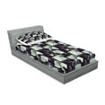 thumbnail image 2 of Ambesonne Floral Fitted Sheet & Pillow Sham Set, Geometric Soft Spring, Twinxl, Pale Green Slate Blue, 2 of 2