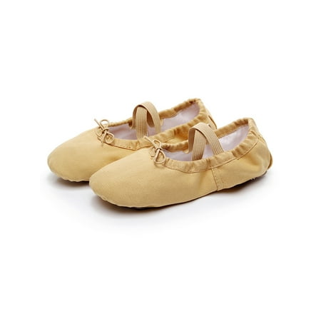 

Sanviglor Mens Practice Shoe Toe Ballet Slippers Split Sole Dance Dancing Professional Lightweight Slipper Flats Breathable Canvas Camel 5.5