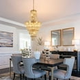 thumbnail image 2 of KPIBEST 21 inch 15 light empire crystal chandelier, living room gold crystal large chandelier, 2 of 10