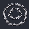 thumbnail image 3 of Ruiboury Collier Bracelet Fil Barbelé pour Femmes et Hommes Ensemble Bracelet punk Style Gothique Alliage Fil Barbelé Kit Chaîne Poignet, 3 of 9