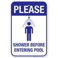 thumbnail image 1 of Pool Sign, Please Shower Before Entering Pool Sign,, 1 of 8
