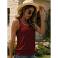 thumbnail image 6 of Women V Neck Tank Tops Summer Ribbed Sleeveless Casual Tops Loose Fit Banded Bottom Shirts, 6 of 7