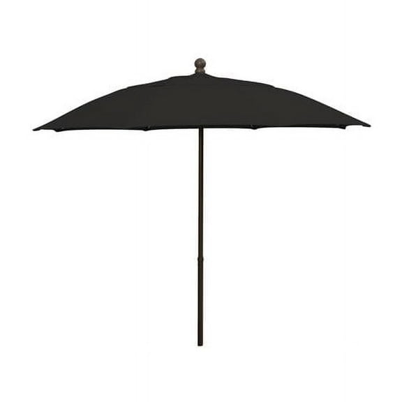 Fiberbuilt 9' Oct Patio Umbrella 6 Rib Push Up Champagne Bronze with Black Spun Poly Canopy, 9HPUCB-Black
