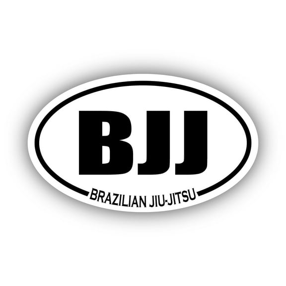 Brazilian Jiu-Jitsu BJJ Oval Bumper Sticker 3M Vinyl Decal 3 in x 5 in
