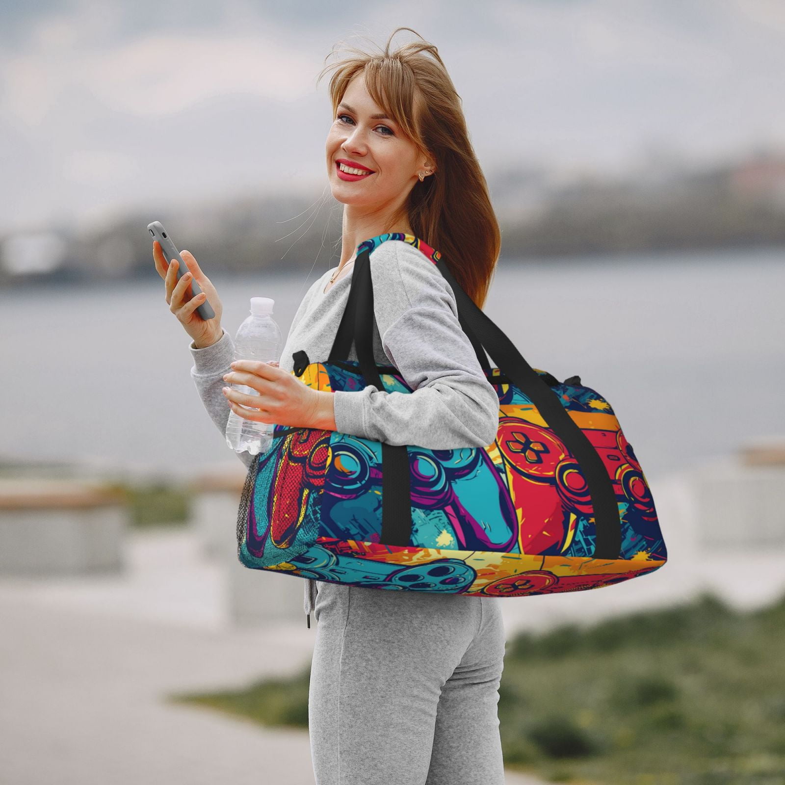 Fuzoiu Gaming Print Travel Duffle Bag,Carry On Tote Bags,Duffel Bag,Sport Gym Bag, Hospital Bag for Labor and Delivery, Overnight Bag,Luggage Bag
