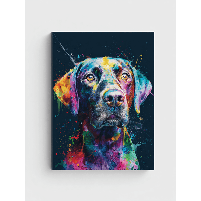 Colorful Dog Portrait Canvas Wall Art 15.75x11.81 Inches