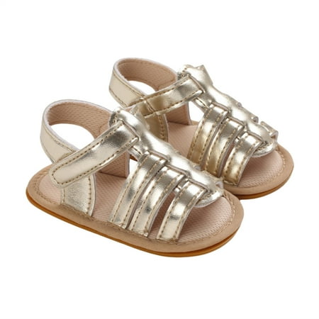 

Infant Baby Summer Sandals Solid Color/Leopard Print Open Toe Non-Slip Casual Breathable Leather Shoes