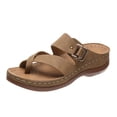 thumbnail image 2 of Women's Summer Plus-size Casual Slip- Sandals With Wedge And Metal Buckle Sandals Sandals for Women Yellow 43, 2 of 5