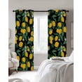 thumbnail image 4 of Orange Lemon Blackout Curtains for Bedroom Living Room Darkening Curtains 84 Inch Length 2 Panels Set Spring Leaves Vintage Pastoral Country Window Curtain Window Treatment Grommet Drapes 52"x84", 4 of 9