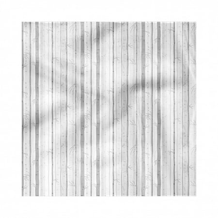 Grey and White Napkins Set of 4, Birch Tree Grove Leafless Branches Winter Woodland Illustration, Silky Satin Fabric for Brunch Dinner Buffet Party, by Ambesonne