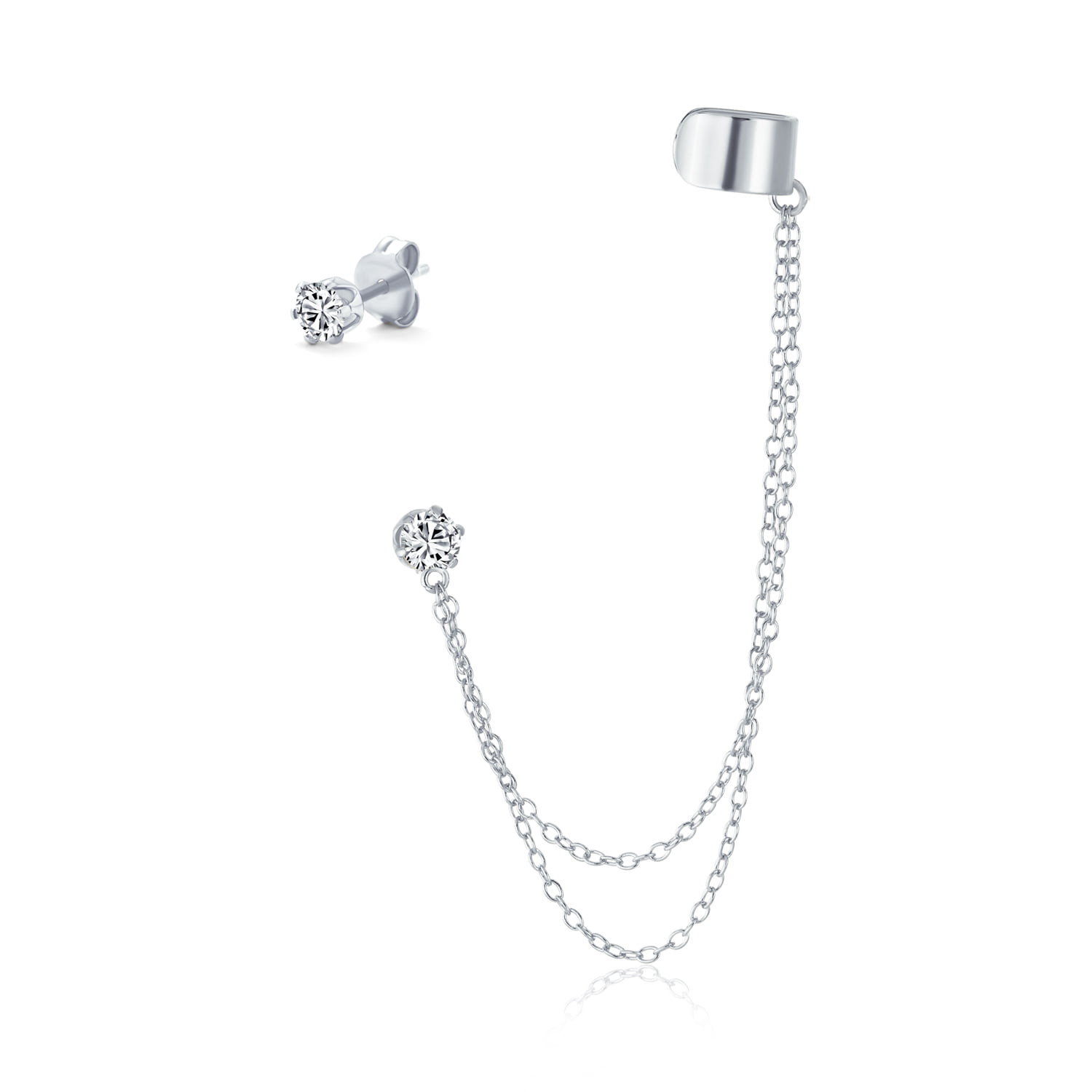 Details about   3Pcs Women Crystal Star Moon Dangle Drop Ear Cuff Clip Stud Earrings Set Jewelry 