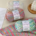thumbnail image 3 of Zhuge 2 × 50g Milk Cotton Segment Dyed Cake Yarn, Vibrant Rainbow Spray Craft Thread for Hand Knitting & Crochet Sweaters & Scarves, H17, 3 of 5