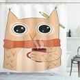 thumbnail image 1 of Ambesonne Owl Shower Curtain, Animal Coffee Student, 69"Wx70"L, Cinnamon Sand Brown, 1 of 3
