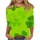 thumbnail image 2 of Xuyuer Womens 3/4 Sleeve St. Patrick's Day T-Shirts Crew Neck Spring Graphic Tee Tops Cute Tunic Tops Basic Tees Blouses Business Work Tee Top Merry and Bright Graphic Tee Tops, 2 of 6