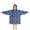 Blue Christmas Santa, variant on Black Christmas Folk Pattern Blanket Hoodies for Kids 6-13YR Oversize Wearable Blanket Hoodies for Boys Girls Teens