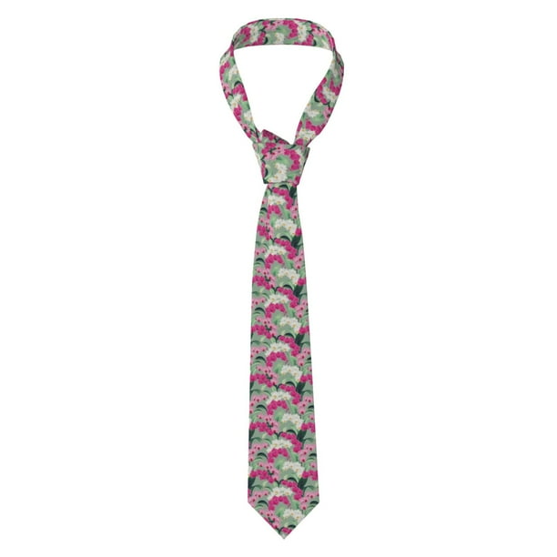 Fotbe Orchids Flowers Corbata Clásica para Hombre con Estampado – Corbata de Seda Jacquard Tejida, para Negocios, Bodas y Eventos Formales