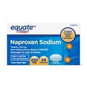 (2 pack) (2 Pack) Equate Naproxen Sodium 220 mg Caplets, 24 ct