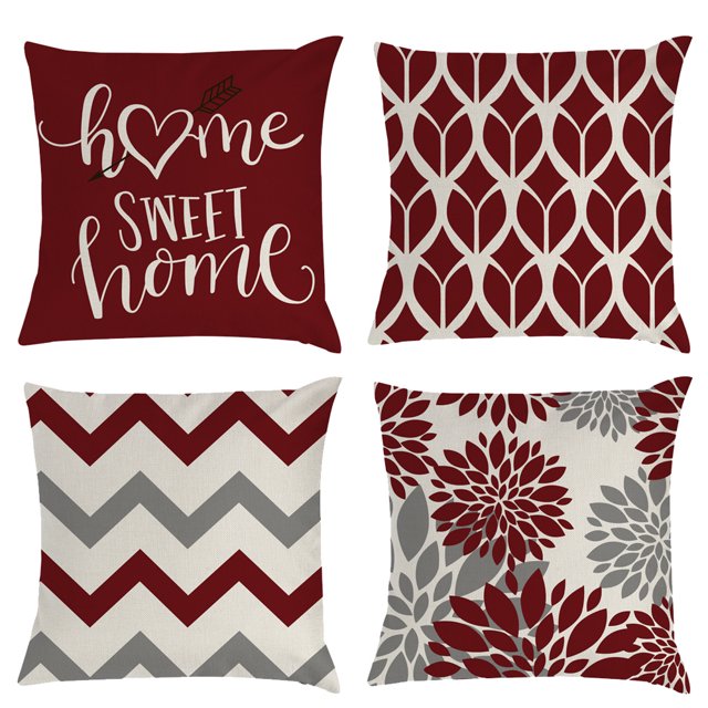 4 fundas de almohada y cojines decorativos modernos.