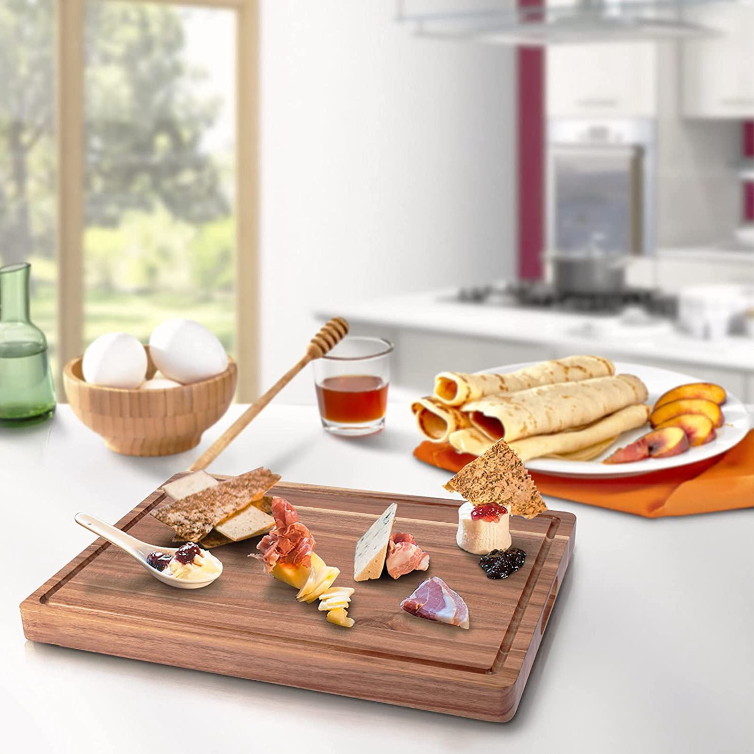DYTesa Acacia Wood Cutting Board with Juice Groove, 24"x 18"x 1.2" Extra Large & Thick Butcher Block, Kitchen Chopping Board for Meat Veggies Fruit