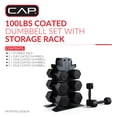 thumbnail image 2 of CAP Barbell 100 lb Rubber Hex Dumbbell Set with Vertical Storage Rack, 5, 10, 15 & 20 lb Pairs Free Weights for Home Gym, 2 of 9